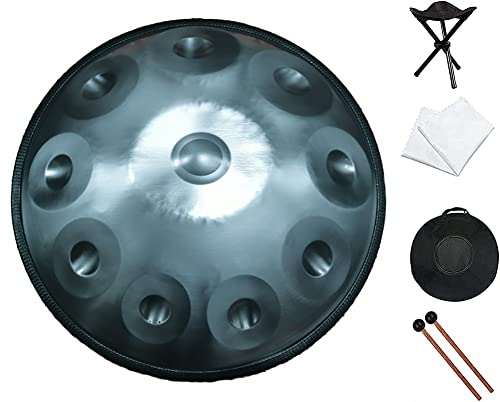 D-Moll Handpan Drum 10 Noten Steel Tongue Drum - Ideal für Yoga, Meditation und Zen-Pädagogik - Inklusive Tasche, Schlägel, Ständer und Tuch von Generisch