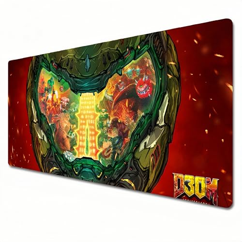 DOOM The Dark Ages Mauspad XL rot großes Gaming-Mauspad 800 x 300 ist geeignet für Tastatur-Pads und Schreibtischunterlagen für das Home Office (XL) von Generisch