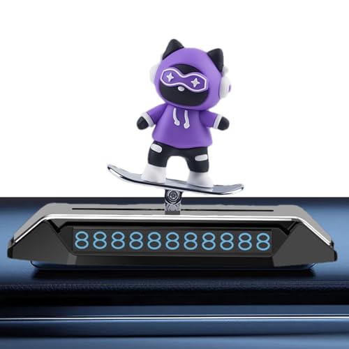 Das Armaturenbrettparkplatte, Temporary Parknummer Plate - Aromatherapie -Duftauto -mit vorübergehender Parknummer Teller - Mittelkonsole -, Cartoon Cat Swing Skateboard Ornament für Zuhause Das Armaturenbrettparkplatte, Temporary Parknummer Plate - Aromatherapie -Duftauto -mit vorübergehender Parknummer Teller - Mittelkonsole -, Cartoon Cat Swing Skateboard Ornament für Zuhause von Generisch