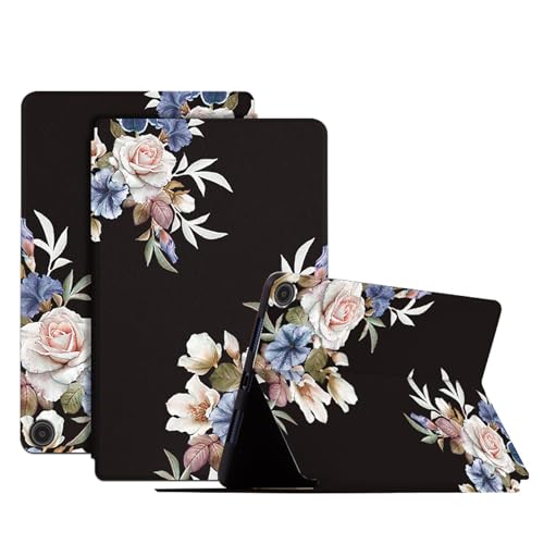 DayQiQiPu Hülle für Amazon Fire Max 11 (11 Zoll, 13th Generation, 2023 Freigabe) PU Leder Blumen Blossom Muster Serie Flip Stand Ultradünne Tablet Hülle mit Auto Schlaf/Aufwach Schutzhülle, 02 von Generisch