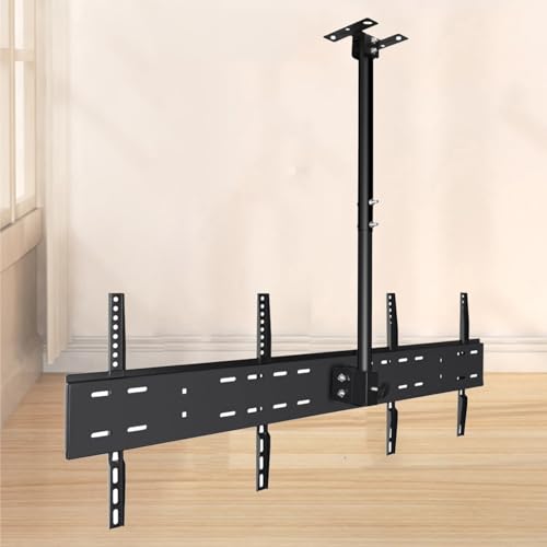 Decken-TV-Ständer - neigbar und schwenkbar, geeignet für Fernseher, kann zwei Bildschirme aufnehmen, teleskopische Höhenverstellung, Decken-TV-Ständer - neigbar und schwenkbar, geeignet für Fernseher, kann zwei Bildschirme aufnehmen, teleskopische Höhenverstellung, von Generisch