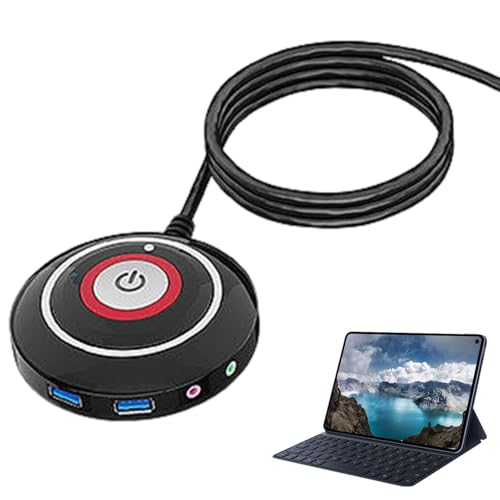 Desktop Powerr -Taste - Remote -PC -Powerr -Switch, USB & Audio Hub | EXTERNAL CASE VERBERUNGSCHALTER mit 5,2ft -Kabel, Motherboard -Ein-/Aus -Taste für schnelle Steuerung, bequemer Neustartschalter f von Generisch