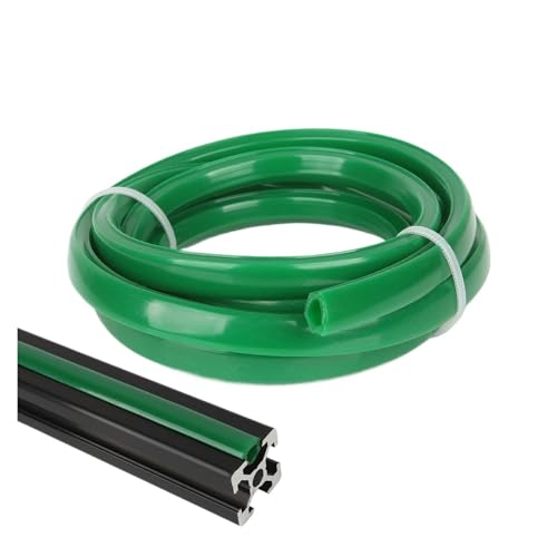 Dichtungsprofil for Schlitzabdeckung aus Aluminium, flach, 2020, 3D-Druckerzubehör for schwarzen Extrusionsplattenhalter, 6 mm extrudierter T-Filterschlauch(Grün) von Generisch