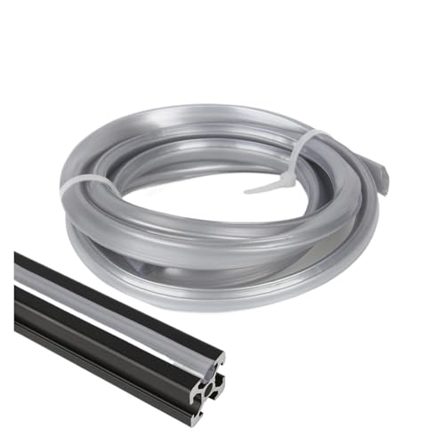 Dichtungsprofil for Schlitzabdeckung aus Aluminium, flach, 2020, 3D-Druckerzubehör for schwarzen Extrusionsplattenhalter, 6 mm extrudierter T-Filterschlauch(Silver) von Generisch