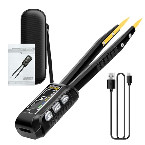 Digitale Messgerätpinzette, intelligenter SMD-Tester - SMD Digital Meter Tester Messgerät Pinzette - Komponentenanalysator Intelligente Komponentenerkennung für Kondensator, Widerstand und Diode von Generisch