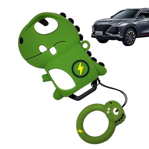 Dinosaurierauto -Schlüsselabdeckung - Cartoon -Remote -Key -Hülle mit Key Ring | Weiche Silikonauto-Schlüsselschutz für Mädchen Erwachsene, Anti-Drop-Schlüsselanhänger für Fahrzeug, Geschenk fü von Generisch