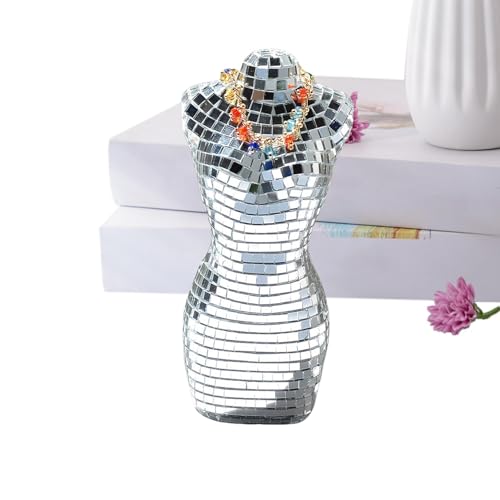 Discokugel – Disco-Körperstatuenmodell, weibliches Modell, Skulptur, Handwerk für 70er-Jahre, Disco-Tanzbedarf von Generisch