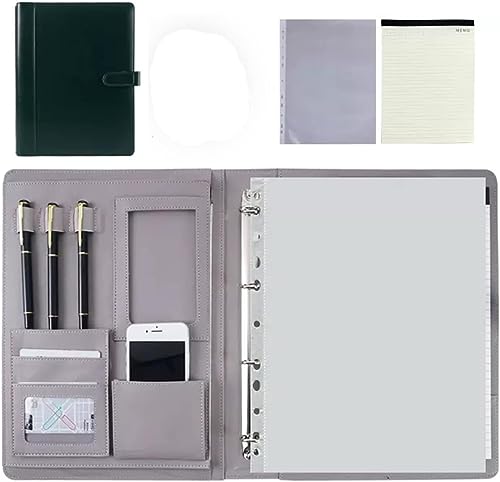 Dokumententasche, Portfolio-Halter, Ordner, A4, Konferenzmappe mit 4-Ringbuch, A4, PU-Leder, für Geschäftsleute, Vorstellungsgespräche, Lebenslauf, Schulung (Farbe: Schwarz, Größe: 8-stelliger Kalk (C Dokumententasche, Portfolio-Halter, Ordner, A4, Konferenzmappe mit 4-Ringbuch, A4, PU-Leder, für Geschäftsleute, Vorstellungsgespräche, Lebenslauf, Schulung (Farbe: Schwarz, Größe: 8-stelliger Kalk (C von Generisch