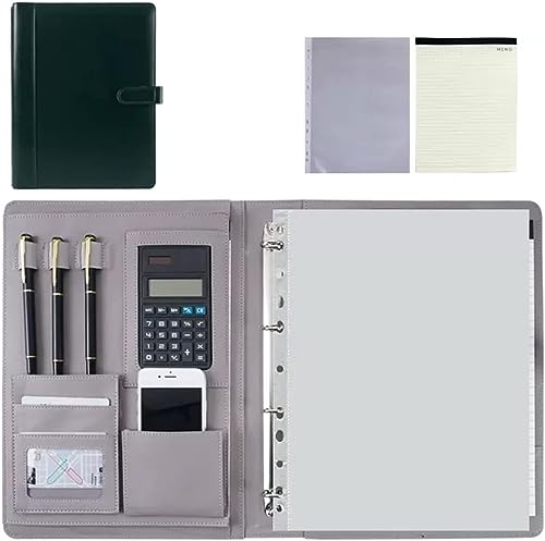 Dokumententasche, Portfolio-Halter, Ordner, A4, Konferenzmappe mit 4-Ringbuch, A4, PU-Leder, für Geschäftsleute, Vorstellungsgespräche, Lebenslauf, Schulung (Farbe: Schwarz, Größe: 8-stelliger Kalk (C Dokumententasche, Portfolio-Halter, Ordner, A4, Konferenzmappe mit 4-Ringbuch, A4, PU-Leder, für Geschäftsleute, Vorstellungsgespräche, Lebenslauf, Schulung (Farbe: Schwarz, Größe: 8-stelliger Kalk (C von Generisch