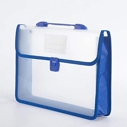 Dokumententasche aus Kunststoff, A4, Fächermappe mit Knopf, Bürobedarf (blau) von Generisch