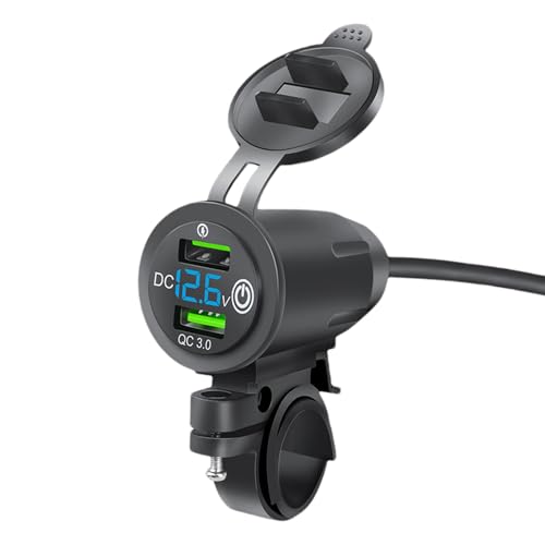Doppelte Motorrad-Lenkersteckdose - Powersports Batterieladegeräte | Multi-Schutz Lenkerbuchse mit 2 USB-Anschlüssen von Generisch