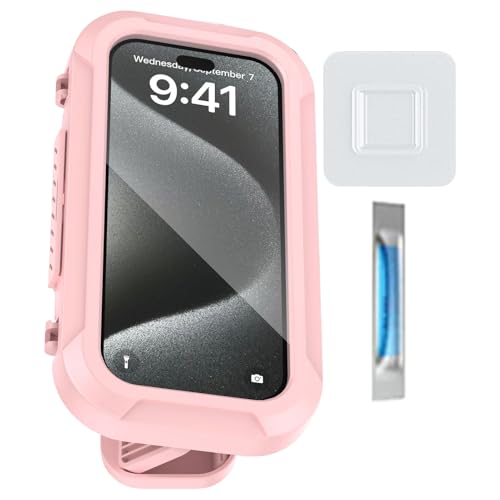 Duschphone Halter wasserdicht, Dusch Telefonhalterung - Duschfester Telefonhalter - Anti -Slip 360 Grad Verstellbarer Kleber -Touchscreen -Ständer für Pool Badbadewanne Haus 7inch Mobiltelefone Männer von Generisch