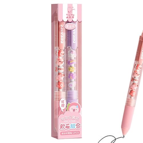 ElaSable Pens Clicker - Stift mit Radiergummi | Löschbare Stifte fein Point Gel -Kugelschreiber -Schreibwerkzeug | Gelschreiber mit Gummi am Ende | Radiergummi Stifte für Fehler Verschwinden Planer Jo von Generisch