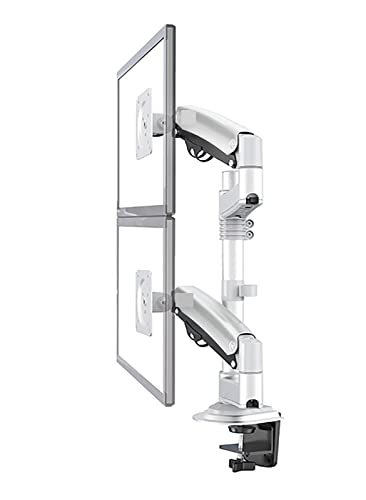 Ergonomischer Dual-Monitorständer, H180, Gasfeder, voll bewegliche Tischhalterung für 55,9 cm - 81,3 cm (22 - 32 Zoll) LCD/TV, verstellbare Klemmhalterung, unterstützt 2–12 kg, Silber-Finish von Generisch