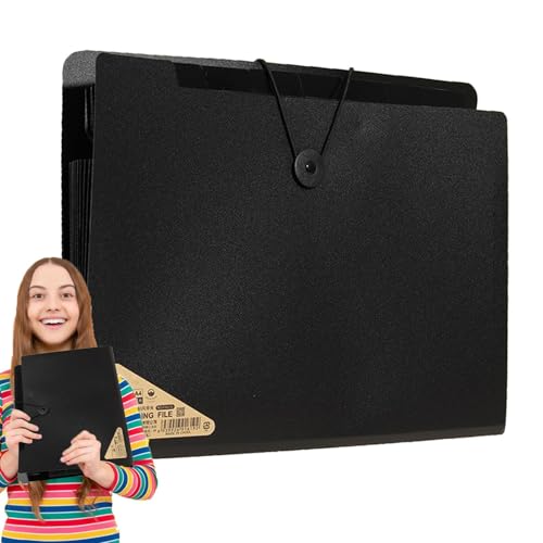 Erweiterbarer Aktenordner – 13 Fächer, tragbarer Aktenordner – mit Etiketten, Ordner, Organizer, A4, für Aktenschrank, Zuhause und Reisen von Generisch