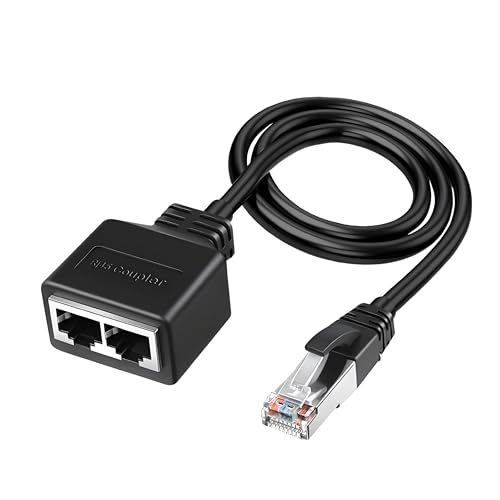 Ethernet-Kabel-Splitter, RJ45 1 auf 2 Hochgeschwindigkeits-Netzwerkadapter, Stecker auf Dual-Buchse, Kabeladapter, Ethernet-Kabelverlängerung, kompatibel mit Cat5, Cat5e, Cat6, Cat7, Cat8 Ethernet-Kabel-Splitter, RJ45 1 auf 2 Hochgeschwindigkeits-Netzwerkadapter, Stecker auf Dual-Buchse, Kabeladapter, Ethernet-Kabelverlängerung, kompatibel mit Cat5, Cat5e, Cat6, Cat7, Cat8 von Generisch