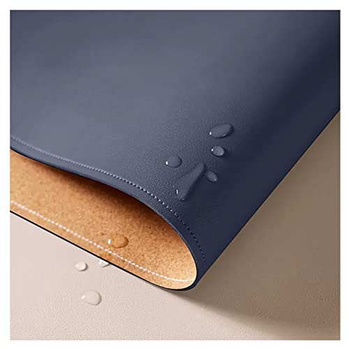 Extra großes Leder-Mauspad für den Schreibtisch, doppelseitige Schreibtischschutzmatte, stilvolles, schlichtes Design, Schreib- und Computer-Schreibtischunterlage (Größe: 80 x 140 cm, Farbe: Blau) von Generisch