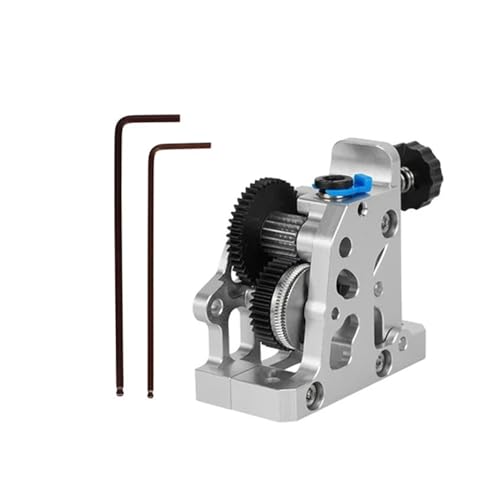 Extruder Dual Gear Extruder Hartstahl Reduktionsgetriebe Geschwindigkeitsmotor 3D-Druckerteile Kompatibel mit CR10 CR 10S Ender3 V2(Silver) von Generisch
