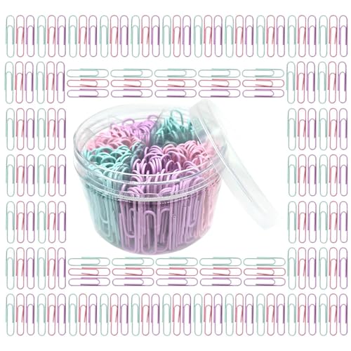 Farbige Papierklammern, Papierklammern süß,50 mm süße Papierklammern | 300 -fache farbenfrohe verschiedene Paperclips Briefpapier für Clamps Kinderlehrer Schüler Schule Klassenzimmer Home Journal von Generisch