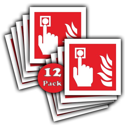 Fire Alarm Call Point – wasserdichte Vinyl-Aufkleber – 12 Stück – Feueralarm-Etikett von Generisch