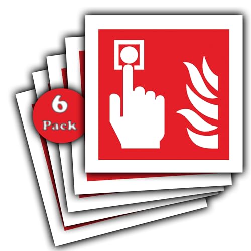 Fire Alarm Call Point – wasserdichte Vinyl-Aufkleber – 6 Stück – Feueralarm-Etikett von Generisch