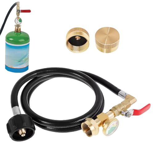 Flaschen Adapter, Adapter Mit Nachtsicht-Skala Für Dunkelheit, Messing-Adapter Mit Schlauch Für Outdoor-Kocher Grill Camping von Generisch