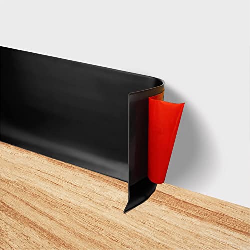 Flexible Bodenleiste zum Abziehen und Aufkleben – Gummi-Vinyl-Formteil für Badezimmer, Schlafzimmer, Küche, Büro von Generisch