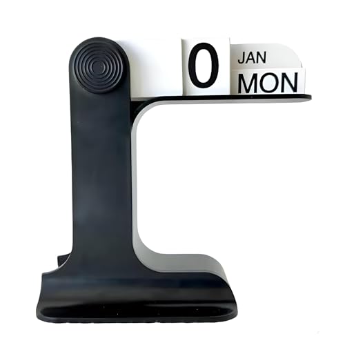 Flipdate Modern Art Kalender, Stehender Tischkalender mit Flip-Date-System, Minimalistisches Design, Schwarz von Generisch