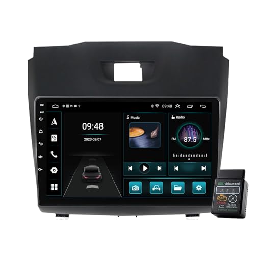 Für Chevrolet Trailblazer 2012-2016 Isuzu D-MAX 2012-2018 Autoradio USB Bluetooth 8 Core 9" Android 12 Autoradio DAB+Radio CarPlay Navi GPS Bluetooth DAB+Radio WiFi FM Radio (4GB RAM + 64GB ROM) von Generisch