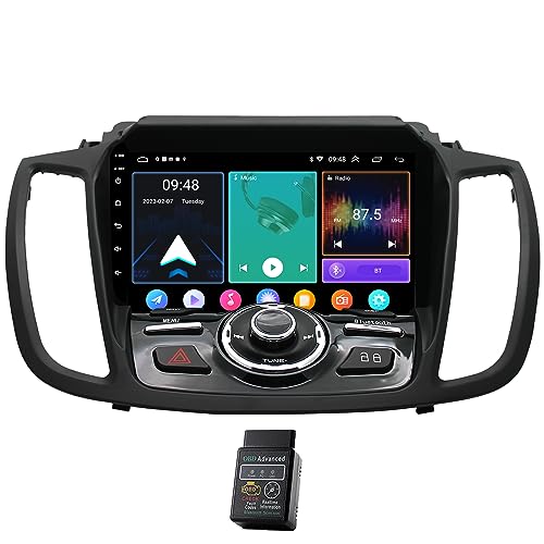 Für Ford Kuga Escape 2013-2019 8 Core 9" 32GB Android 12 Autoradio DAB+Radio CarPlay Navi GPS 9 Zoll HD Touchscreen Autoradio Bluetooth DAB+Radio WiFi,FM RDS Radio+Lenkradkontrolle DSP USB von Generisch