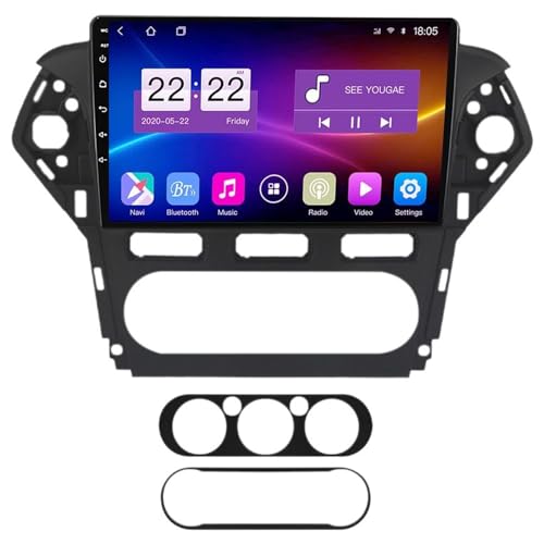 Für Ford Mondeo 2006–2010 Android 11 9 Zoll Autoradio IPS Touchscreen mit kabellosem CarPlay Android Auto Unterstützung DAB DSP BT 5.0 RDS HiFi GPS Navigation FM AM Backup Kamera SWC (A,8Core + 4G + von Generisch