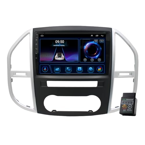 Für Mercedes Benz Vito W447 2014-2020 8 Core 9.7" Android 12 Autoradio DAB+Radio CarPlay Navi GPS HD Touchscreen Autoradio Bluetooth DAB+Radio WiFi,FM RDS Radio USB (2GB RAM+32GB ROM) von Generisch