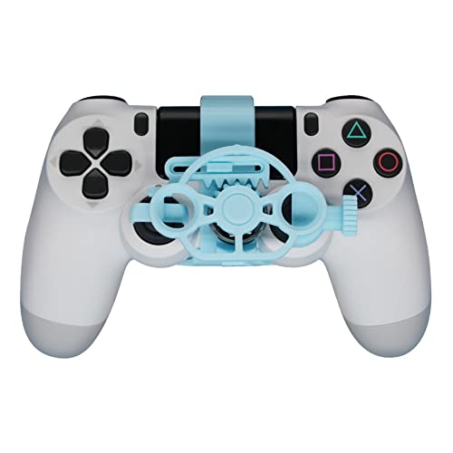 Für PS4 Controller Rennspiele Mini Lenkung 3D Druck Rad Zusatzcontroller Spiel Joystick Simulator Gamepad Pc Controller Verkabelt(Blau) von Generisch