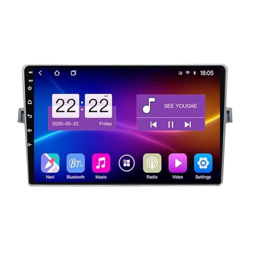 Für Toyota Verso 2009–2018 9 Zoll Android 11 Touchscreen Autoradio mit kabellosem CarPlay Android Auto Unterstützung DAB DSP BT 5.0 RDS HiFi GPS Navigation FM AM Backup Kamera SWC (8Core + 4G + 64G + von Generisch