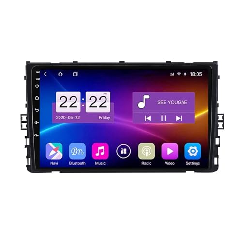Für VW Skoda Tiguan 2018 Autoradio Android 11 25,4 cm IPS-Touchscreen mit kabellosem CarPlay Android Auto Unterstützung DAB DSP BT 5.0 RDS HiFi GPS Navigation FM AM Rückfahrkamera SWC (8Core + 2G + von Generisch