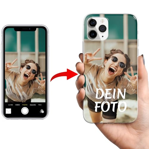 Für iPhone 14 Hülle - Personalisierte Individuell gestaltete TPU - Handyhülle mit Ihrem Bild, Initialen, Foto oder Text - Einzigartiges Design für Apple iPhone Mobiltelefone von Generisch