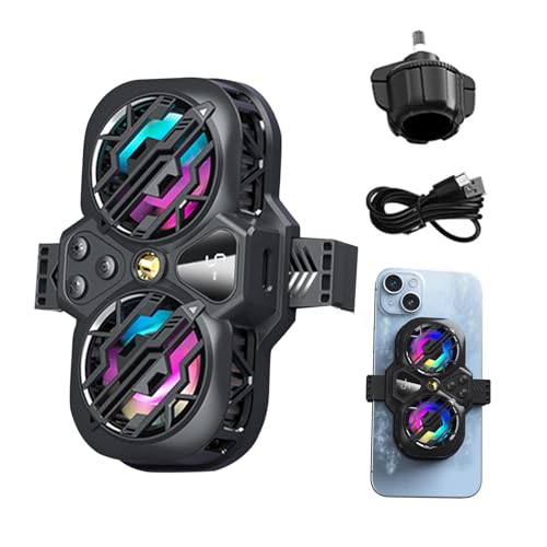 FunCooler 3 Pro Handy Kühler Lüfter Schnelle Kühlung/Funktion Als Telefonständer/Physikalischer Schalter/ 3 Gänge Kühlleistung Leise Für Live Streaming Mit RGB-Lichtern von Generisch