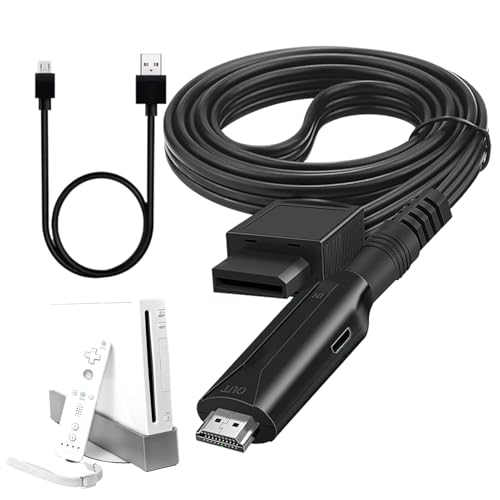 Game Console Adapter, High Definition TV Display Adapter, 18/12/1 Inches, Wear Resistant LCD Monitor Cable, Compatible with Projectors for Games Consoles, Black von Generisch