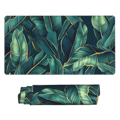 Gaming Mauspad 1200x600 mm, Großes Mousepad XXL Grüne Blätter, Laptop Mouse Mat mit Vernähte Kanten und Rutschfester Gummibasis, Verbessert Präzision und Geschwindigkeit, für Gaming, Büro P7026 Gaming Mauspad 1200x600 mm, Großes Mousepad XXL Grüne Blätter, Laptop Mouse Mat mit Vernähte Kanten und Rutschfester Gummibasis, Verbessert Präzision und Geschwindigkeit, für Gaming, Büro P7026 von Generisch