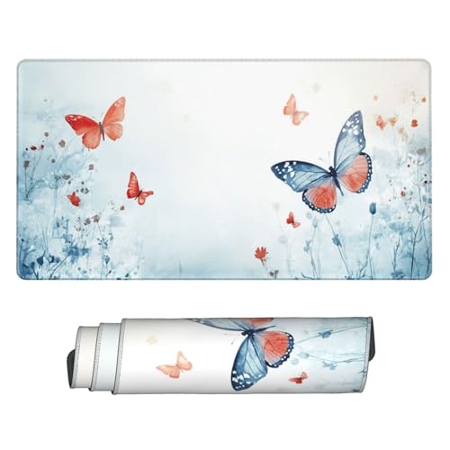 Gaming Mauspad 1200x600 mm, Großes Mousepad XXL Roter Schmetterling, Laptop Mouse Mat mit Vernähte Kanten und Rutschfester Gummibasis, Verbessert Präzision und Geschwindigkeit, für Gaming, Büro P5012 Gaming Mauspad 1200x600 mm, Großes Mousepad XXL Roter Schmetterling, Laptop Mouse Mat mit Vernähte Kanten und Rutschfester Gummibasis, Verbessert Präzision und Geschwindigkeit, für Gaming, Büro P5012 von Generisch