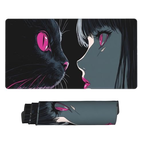 Gaming Mauspad 1500x600 mm, Großes Mousepad XXL Anime-Katze, Laptop Mouse Mat mit Vernähte Kanten und Rutschfester Gummibasis, Verbessert Präzision und Geschwindigkeit, für Gaming, Büro, Zuhause P6230 Gaming Mauspad 1500x600 mm, Großes Mousepad XXL Anime-Katze, Laptop Mouse Mat mit Vernähte Kanten und Rutschfester Gummibasis, Verbessert Präzision und Geschwindigkeit, für Gaming, Büro, Zuhause P6230 von Generisch