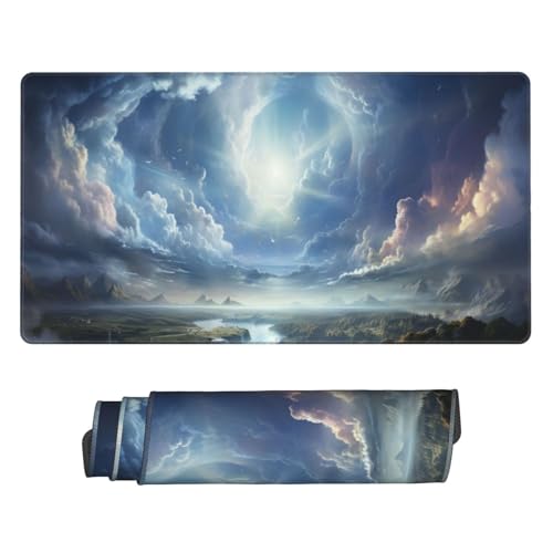 Gaming Mauspad 900x300mm Groß Laptop Mousepad XXL - Blauer Himmel Mouse Pad mit Vernähten Kanten und Rutschfester Gummibasis - Verbessert Präzision Geschwindigkeit - für Zuhause Gaming Büro C4433 von Generisch