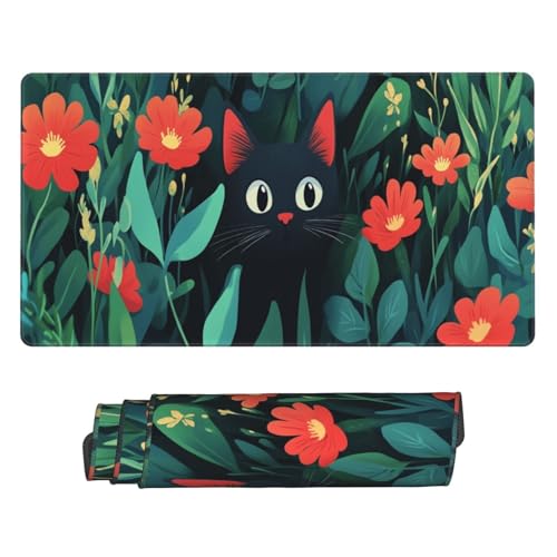 Gaming Mauspad 900x300mm Groß Laptop Mousepad XXL - Schwarze Katze Mouse Pad mit Vernähten Kanten und Rutschfester Gummibasis - Verbessert Präzision Geschwindigkeit - für Zuhause Gaming Büro C7245 Gaming Mauspad 900x300mm Groß Laptop Mousepad XXL - Schwarze Katze Mouse Pad mit Vernähten Kanten und Rutschfester Gummibasis - Verbessert Präzision Geschwindigkeit - für Zuhause Gaming Büro C7245 von Generisch