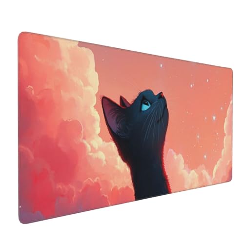 Gaming Mauspad 900x400mm, Schwarze Katze Mauspad XXL, Großes Mousepad Gaming mit Vernähten Kanten und rutschfeste Gummibasis, Verbessert Präzision und Geschwindigkeit, für PC/Gamer/Büro P3658 Gaming Mauspad 900x400mm, Schwarze Katze Mauspad XXL, Großes Mousepad Gaming mit Vernähten Kanten und rutschfeste Gummibasis, Verbessert Präzision und Geschwindigkeit, für PC/Gamer/Büro P3658 von Generisch