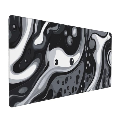Gaming Mauspad 900x400mm, Weiße Kunst Mauspad XXL, Großes Mousepad Gaming mit Vernähten Kanten und rutschfeste Gummibasis, Verbessert Präzision und Geschwindigkeit, für PC/Gamer/Büro P257 von Generisch