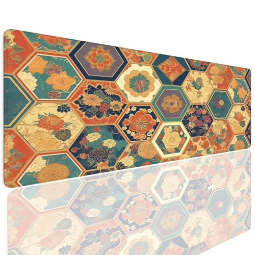 Gaming Mauspad XL 600x300x4mm Mousepad Gaming Schreibtischunterlage Wasserfest Anti-Rutsch, Picture Mauspad Groß Vernähte Kanten Desk Mat Art Mouse Pad Verbessert Präzision und Geschwindigkei 4-891 von Generisch