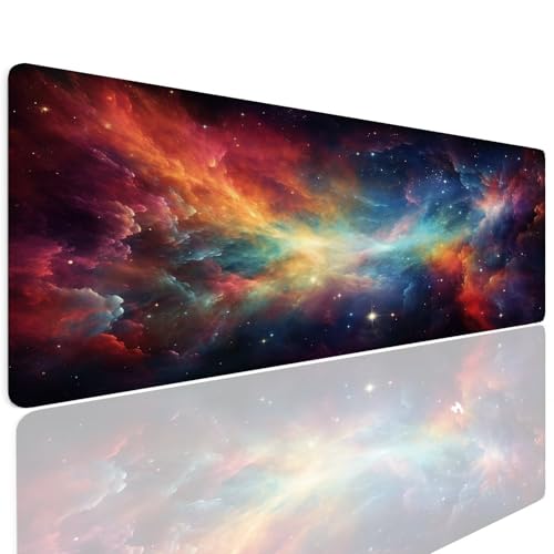 Gaming Mauspad XL 700x400x4mm Mousepad Gaming Schreibtischunterlage Wasserfest Anti-Rutsch, Rainbow Mauspad Groß Vernähte Kanten Desk Mat Art Mouse Pad Verbessert Präzision und Geschwindigkei 4-975 von Generisch