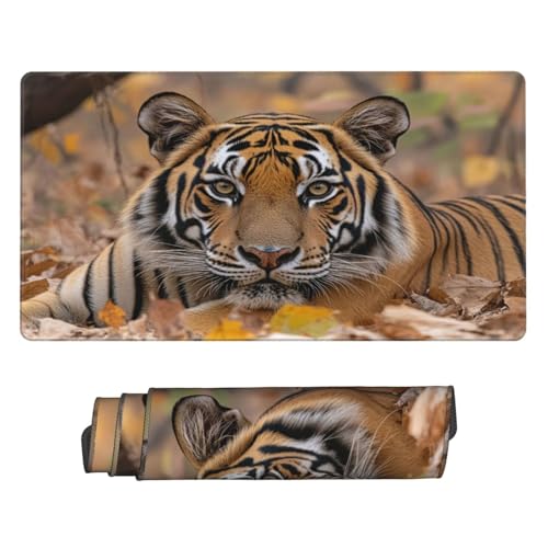 Gaming Mauspad XXL 1400x700 mm Mousepad Groß, Wasserdicht Tastatur Mouse Pad Gelber Tiger Großes Tischunterlage, mit Vernähte Kanten und Rutschfester Gummibasis Desk Mat für Gaming, Büro P5868 Gaming Mauspad XXL 1400x700 mm Mousepad Groß, Wasserdicht Tastatur Mouse Pad Gelber Tiger Großes Tischunterlage, mit Vernähte Kanten und Rutschfester Gummibasis Desk Mat für Gaming, Büro P5868 von Generisch