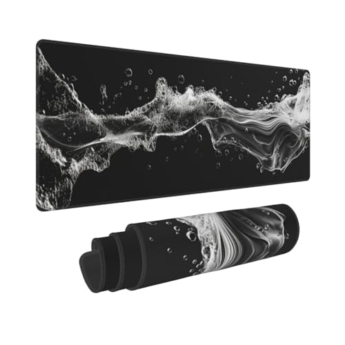 Gaming Mauspad XXL 1500x600mm Mousepad Groß Weiße Linien Mauspads Gaming mit Vernähte Kanten und rutschfeste Gummibasis, Verbessert Präzision und Geschwindigkei, für PC/Laptop/Computer/Büro, P586 von Generisch