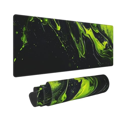 Gaming Mauspad XXL 1600x800mm Mousepad Groß Grüne Linien Mauspads Gaming mit Vernähte Kanten und rutschfeste Gummibasis, Verbessert Präzision und Geschwindigkei, für PC/Laptop/Computer/Büro, P798 von Generisch